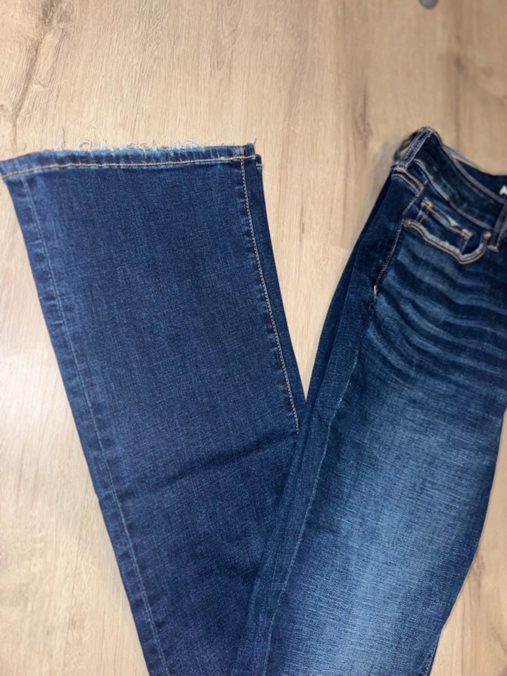 American Eagle High Rise Skinny Kick Jeans Size 10 XLong Dark Shadow Stretch - Picture 13 of 14
